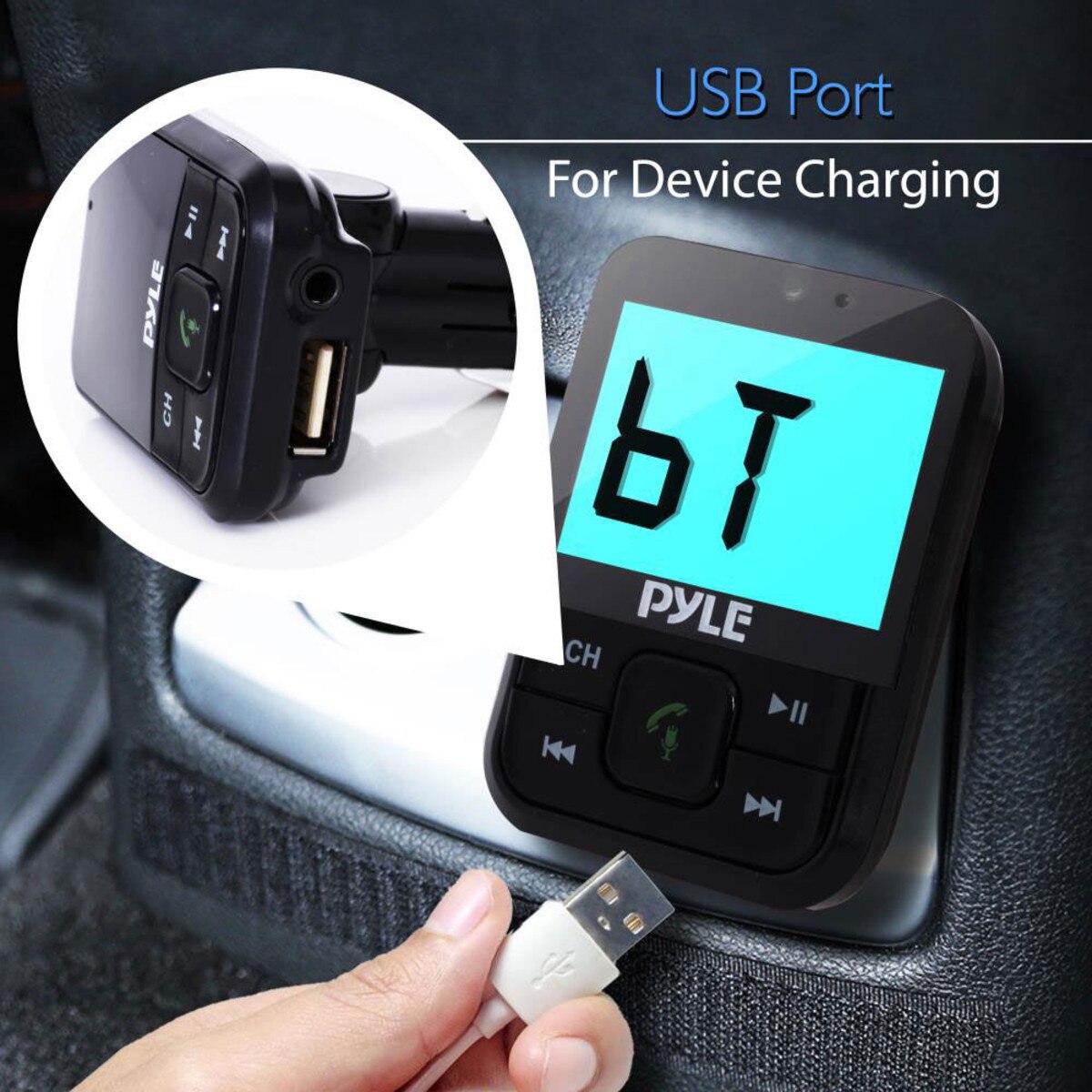 Pyle PBT95 Bluetooth FM Radio Transmitter with MP3 USB Micro SD AUX